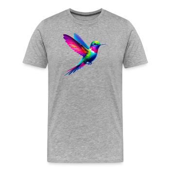 Kolibri - Männer Premium Bio T-Shirt - Grau meliert - Vorne - Damien (186cm)