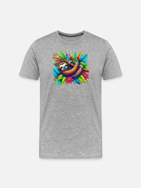 Sloth - Men's Premium Organic T-Shirt - heather grey