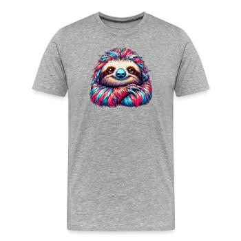 Paresse - T-shirt bio Premium Homme - gris chiné - Devant - Damien (186cm)