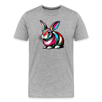 Kaninchen - Männer Premium Bio T-Shirt - Grau meliert - Vorne - Damien (186cm)
