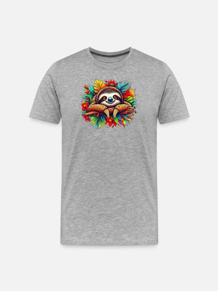 Sloth - Men's Premium Organic T-Shirt - heather grey