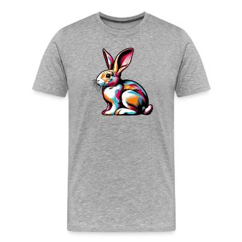 Kaninchen - Männer Premium Bio T-Shirt - Grau meliert - Vorne - Damien (186cm)
