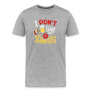 Schnitzel Bier - Männer Premium Bio T-Shirt - Grau meliert - Vorne - Damien (186cm)