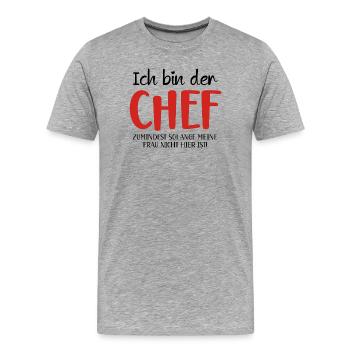 Culinary art CHEF motif - Men's Premium Organic T-Shirt - heather grey - Front - Damien (186cm)