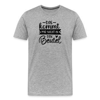 Shopping Promenade Bouteille Liste d’achats Supermark - T-shirt bio Premium Homme - gris chiné - Devant - Damien (186cm)
