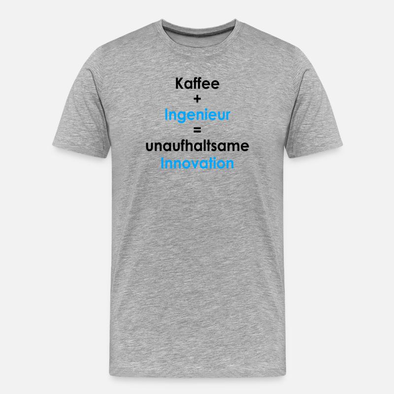 Kaffee gleich Innovation - Männer Premium Bio T-Shirt - Grau meliert