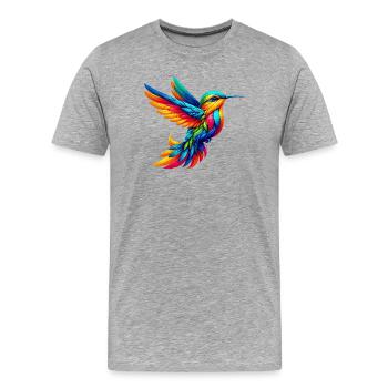 Colibri - T-shirt bio Premium Homme - gris chiné - Devant - Damien (186cm)