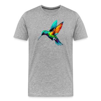 Colibri - T-shirt bio Premium Homme - gris chiné - Devant - Damien (186cm)