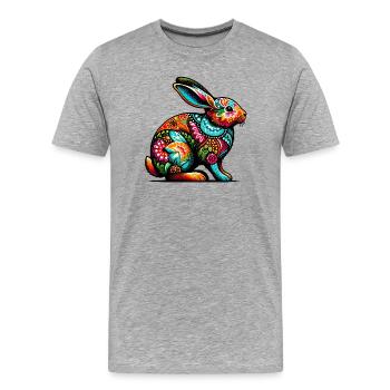 Lapin - T-shirt bio Premium Homme - gris chiné - Devant - Damien (186cm)