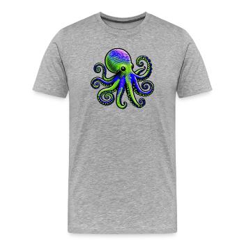 Pieuvre - T-shirt bio Premium Homme - gris chiné - Devant - Damien (186cm)
