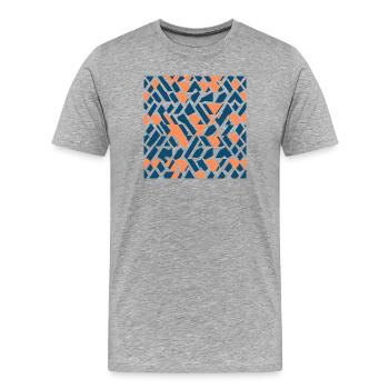 Traummuster 5 Koralle Navy Abstraktes Traummuster - Männer Premium Bio T-Shirt - Grau meliert - Vorne - Damien (186cm)