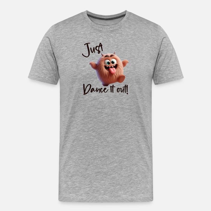 Tanzen Sie es einfach aus! - Männer Premium Bio T-Shirt - Grau meliert