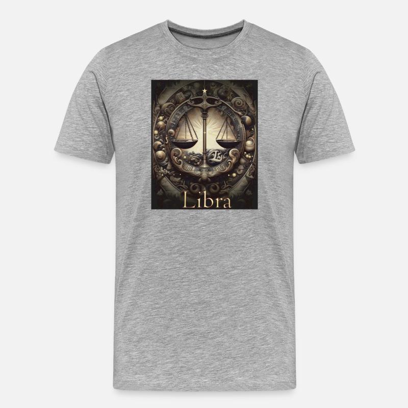Libra Sternzeit Waage Sternzeichen - Waage - Männer Premium Bio T-Shirt - Grau meliert