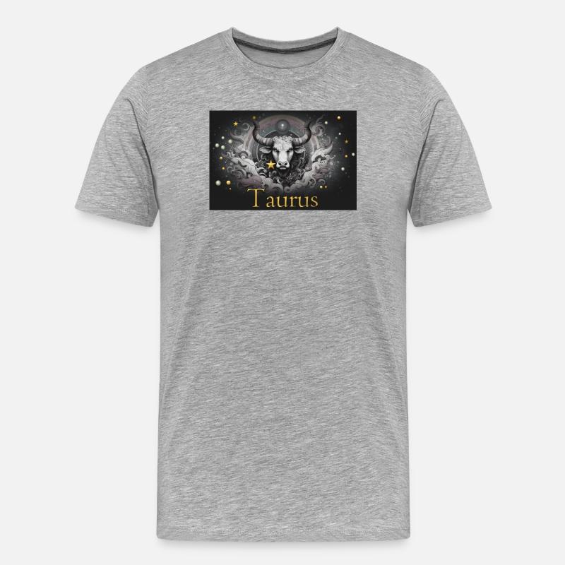 Taurus Sternzeichen Sternzeichen Stier  - Männer Premium Bio T-Shirt - Grau meliert