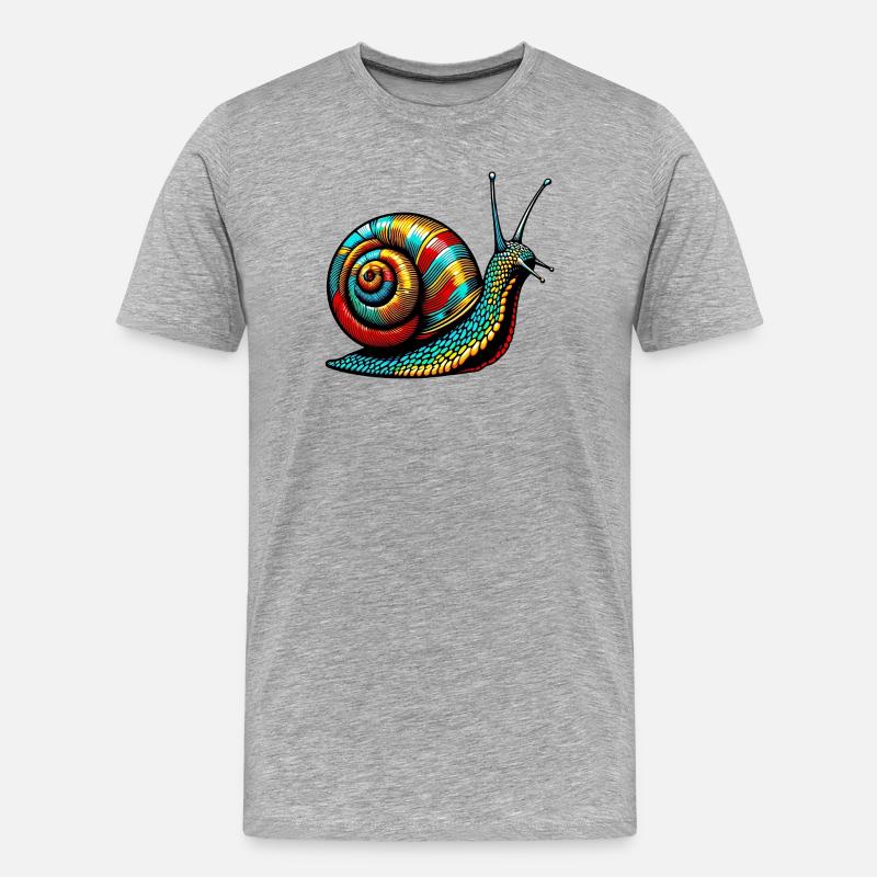Schnecke - Männer Premium Bio T-Shirt - Grau meliert