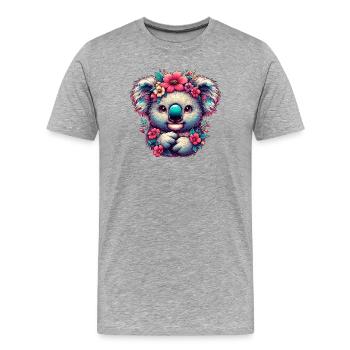 Koala - Männer Premium Bio T-Shirt - Grau meliert - Vorne - Damien (186cm)
