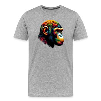 Singe - T-shirt bio Premium Homme - gris chiné - Devant - Damien (186cm)