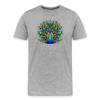 Paon - T-shirt bio Premium Homme - gris chiné - Devant - Damien (186cm)