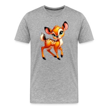 Faon - T-shirt bio Premium Homme - gris chiné - Devant - Damien (186cm)