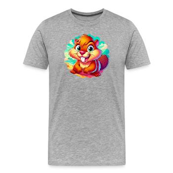 Castor - T-shirt bio Premium Homme - gris chiné - Devant - Damien (186cm)