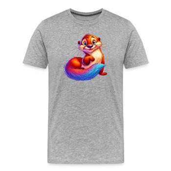 Loutre - T-shirt bio Premium Homme - gris chiné - Devant - Damien (186cm)