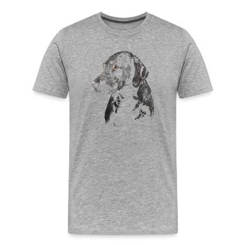Labrador - T-shirt bio Premium Homme - gris chiné - Devant - Damien (186cm)