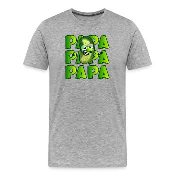 PAPA MÜDE - GURKENSALAT GURKEN GEWÜRZGURKEN - Männer Premium Bio T-Shirt - Grau meliert - Vorne - Damien (186cm)