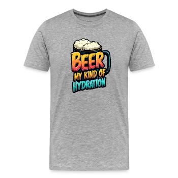 BIER: MEINE ART DER HYDRATATION - Männer Premium Bio T-Shirt - Grau meliert - Vorne - Damien (186cm)