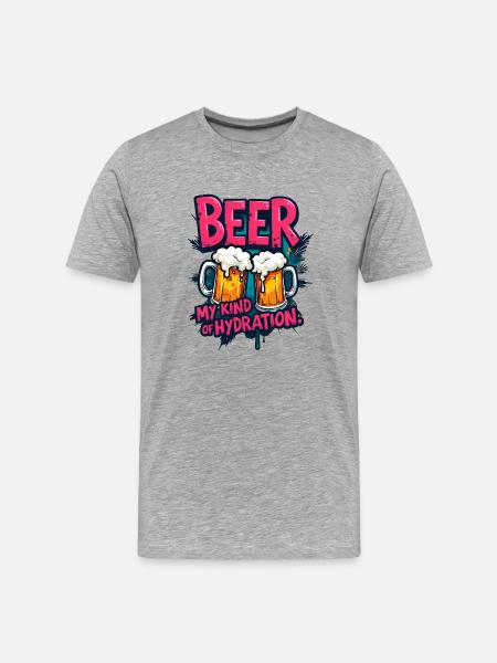 BEER: MY KIND OF HYDRATION - Men's Premium Organic T-Shirt - heather grey
