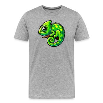 Caméléon - T-shirt bio Premium Homme - gris chiné - Devant - Damien (186cm)