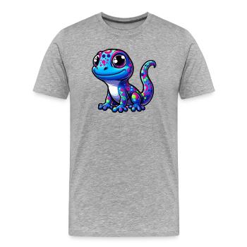 Gecko - T-shirt bio Premium Homme - gris chiné - Devant - Damien (186cm)