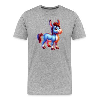 Esel-Maultier - Männer Premium Bio T-Shirt - Grau meliert - Vorne - Damien (186cm)