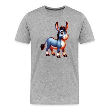 Donkey Mule - Men's Premium Organic T-Shirt - heather grey - Front - Damien (186cm)