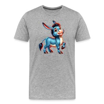 Esel-Maultier - Männer Premium Bio T-Shirt - Grau meliert - Vorne - Damien (186cm)
