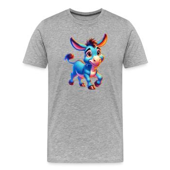 Esel-Maultier - Männer Premium Bio T-Shirt - Grau meliert - Vorne - Damien (186cm)