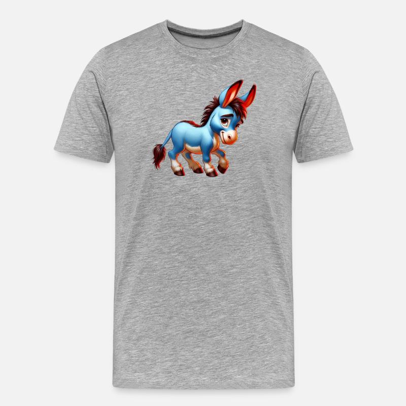 Esel-Maultier - Männer Premium Bio T-Shirt - Grau meliert