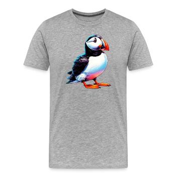 Puffin - Men's Premium Organic T-Shirt - heather grey - Front - Damien (186cm)
