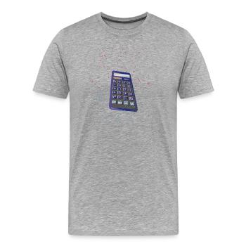 rechner calculator | Taschenrechner - Männer Premium Bio T-Shirt - Grau meliert - Vorne - Damien (186cm)