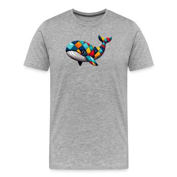 Harlekinwal - Männer Premium Bio T-Shirt - Grau meliert - Vorne - Damien (186cm)