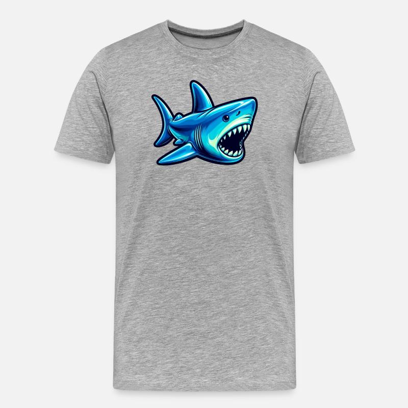 Hai - Männer Premium Bio T-Shirt - Grau meliert