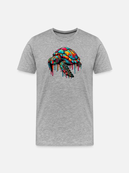 Turtle - Men's Premium Organic T-Shirt - heather grey