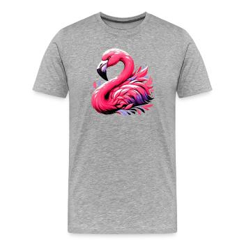 Flamant - T-shirt bio Premium Homme - gris chiné - Devant - Damien (186cm)