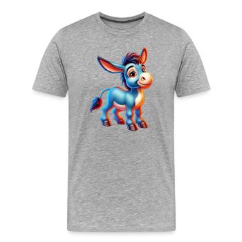 Esel-Maultier - Männer Premium Bio T-Shirt - Grau meliert - Vorne - Damien (186cm)