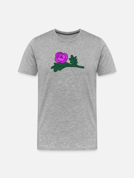 Poprose lila - Männer Premium Bio T-Shirt - Grau meliert