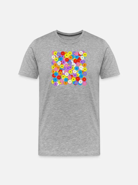 Blumenmeer - Männer Premium Bio T-Shirt - Grau meliert