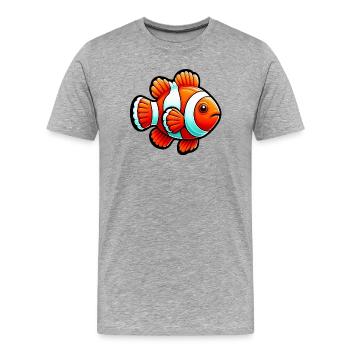 Poisson-clown - T-shirt bio Premium Homme - gris chiné - Devant - Damien (186cm)
