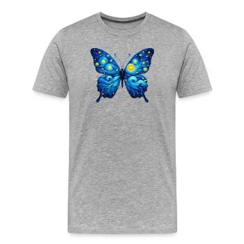 Butterfly - Men's Premium Organic T-Shirt - heather grey - Front - Damien (186cm)