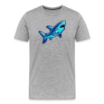 Hai - Männer Premium Bio T-Shirt - Grau meliert - Vorne - Damien (186cm)