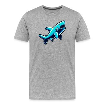 Hai - Männer Premium Bio T-Shirt - Grau meliert - Vorne - Damien (186cm)