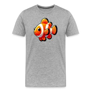 Poisson-clown - T-shirt bio Premium Homme - gris chiné - Devant - Damien (186cm)